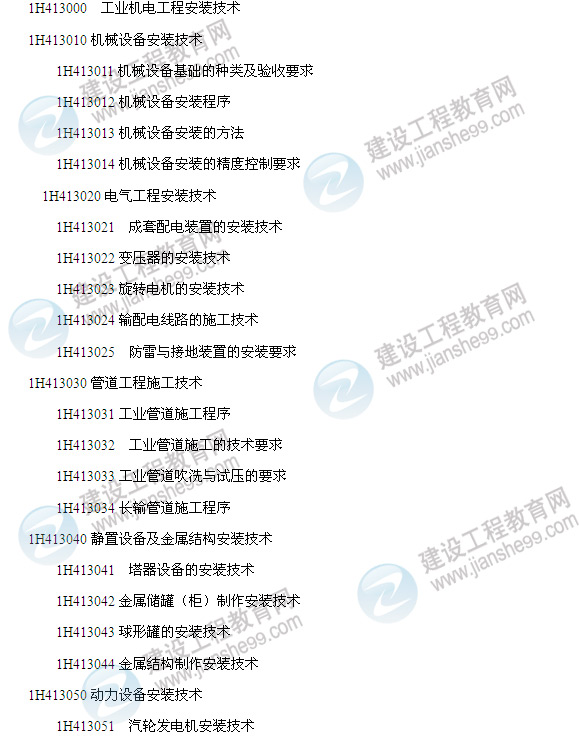2014年一級建造師機電工程管理與實務考試大綱2