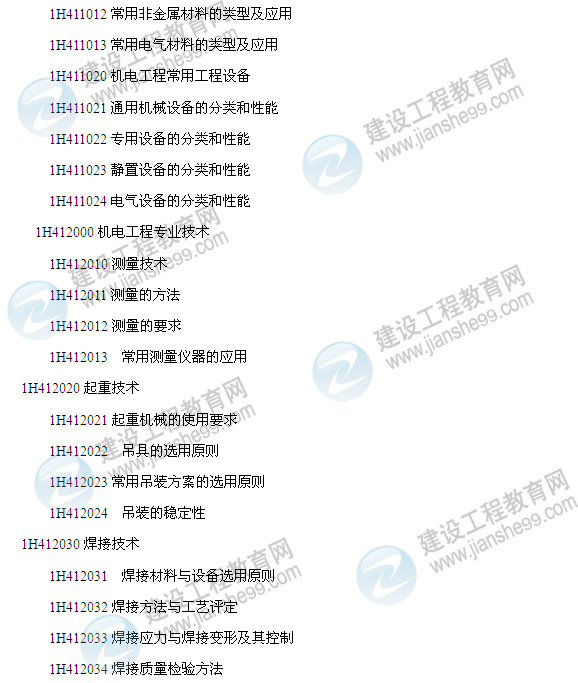 2014年一級建造師機電工程管理與實務考試大綱01