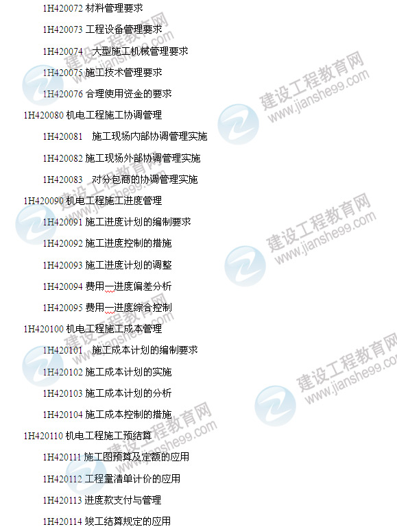 2014年一級建造師機電工程管理與實務(wù)考試大綱6