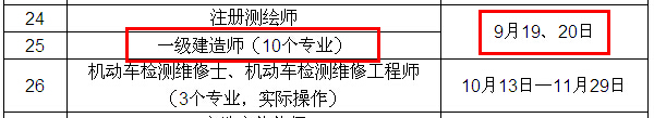 2015年一級建造師考試時間確定為9月19、20日