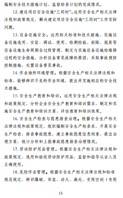 中級注冊安全工程師《安全生產管理》考試大綱（征求意見稿）
