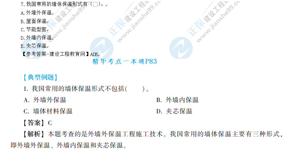 建筑實務(wù)考情分析3